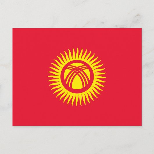 Briefkaart van de vlag van Kirgizië (Voorkant)