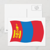Briefkaart van de vlag van Mongolia (Voorkant / Achterkant)