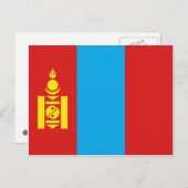 Briefkaart van de vlag van Mongolië (Voorkant / Achterkant)