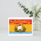 Briefkaart van de vlag van New Brunswick (Staand voorkant)