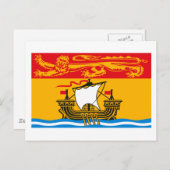 Briefkaart van de vlag van New Brunswick (Voorkant / Achterkant)