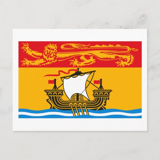 Briefkaart van de vlag van New Brunswick (Voorkant)
