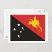 Briefkaart van de vlag van Papoea-Nieuw-Guinea (Voorkant / Achterkant)