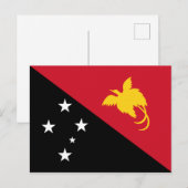 Briefkaart van de vlag van Papoea-Nieuw-Guinea (Voorkant / Achterkant)
