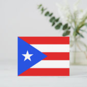 Briefkaart van de vlag van Puerto Rico (Staand voorkant)
