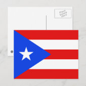 Briefkaart van de vlag van Puerto Rico (Voorkant / Achterkant)