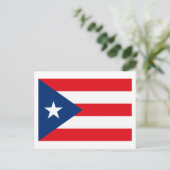 Briefkaart van de vlag van Puerto Rico (Staand voorkant)