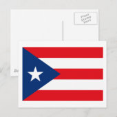 Briefkaart van de vlag van Puerto Rico (Voorkant / Achterkant)
