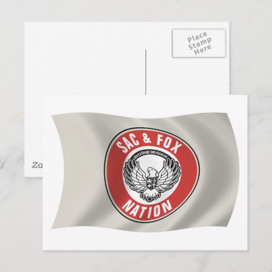 Briefkaart van de vlag van Sac & Fox Nation (Oklah (Voorkant / Achterkant)