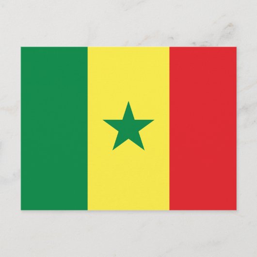 Briefkaart van de vlag van Senegal (Senegalese) (Voorkant)