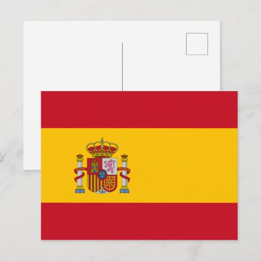Briefkaart van de vlag van Spanje (Voorkant / Achterkant)