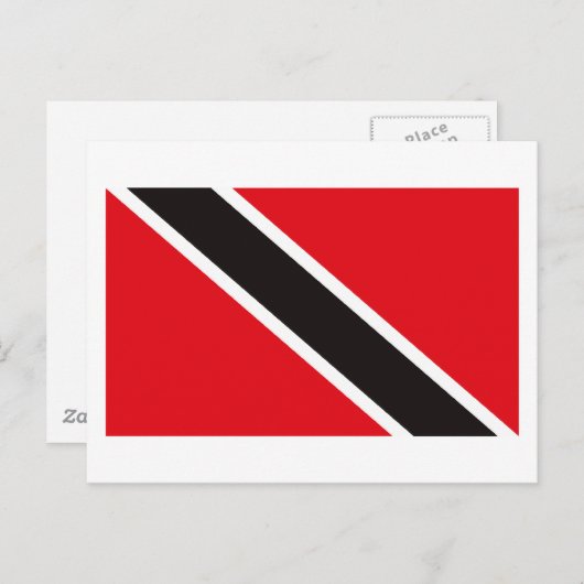 Briefkaart van de vlag van Trinidad en Tobago (Voorkant / Achterkant)