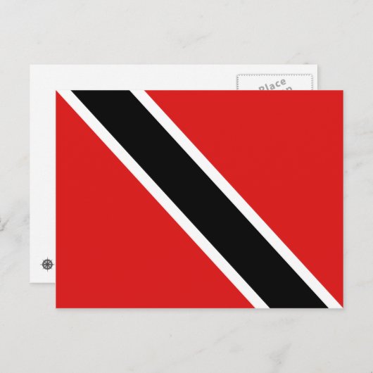 Briefkaart van de vlag van Trinidad en Tobago (Voorkant / Achterkant)