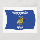 Briefkaart van de vlag van Wisconsin (Voorkant)