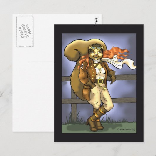 Briefkaart van de vliegende eekhoorn (Voorkant / Achterkant)