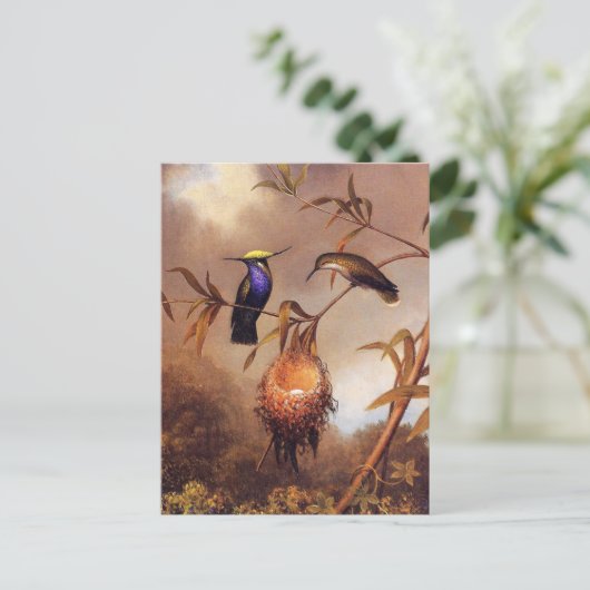 Briefkaart van de vogelfamilie (Staand voorkant)