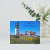 Briefkaart van de vuurtoren van Cape Cod Highland (Staand voorkant)