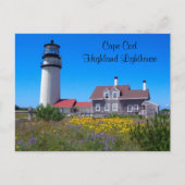 Briefkaart van de vuurtoren van Cape Cod Highland (Voorkant)