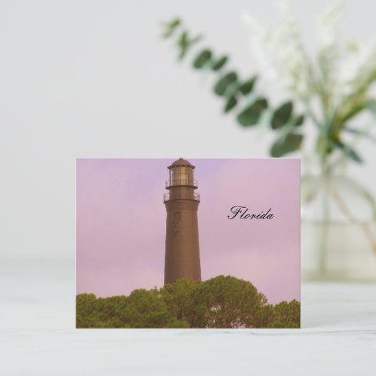 Briefkaart van de vuurtoren van Florida (Staand voorkant)