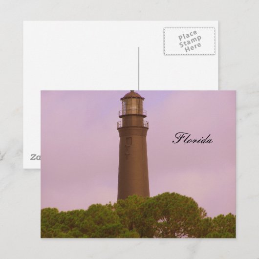 Briefkaart van de vuurtoren van Florida (Voorkant / Achterkant)