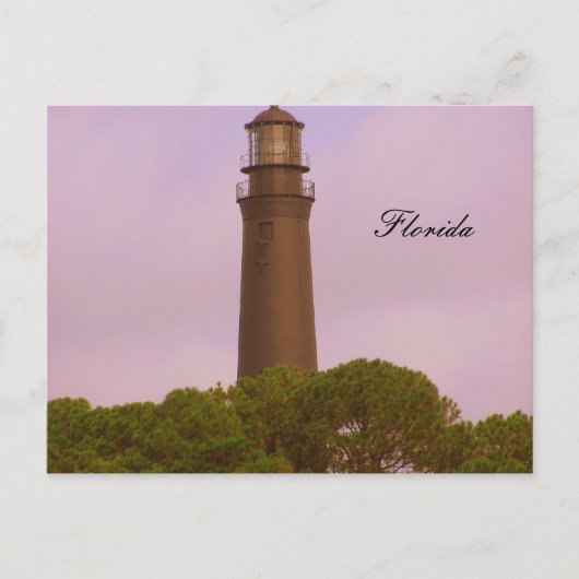 Briefkaart van de vuurtoren van Florida (Voorkant)