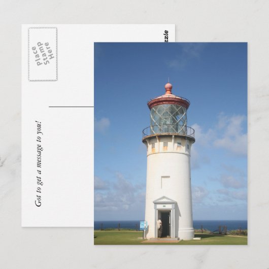 Briefkaart van de vuurtoren van Hawaiian (Voorkant / Achterkant)