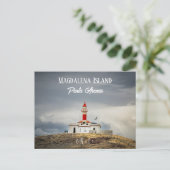 Briefkaart van de vuurtoren van het eiland Magdale (Staand voorkant)