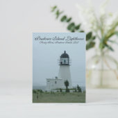 Briefkaart van de vuurtoren van Prudence Island (Staand voorkant)