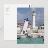 Briefkaart van de vuurtoren van Puerto Morelos (Voorkant / Achterkant)