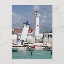 Briefkaart van de vuurtoren van Puerto Morelos