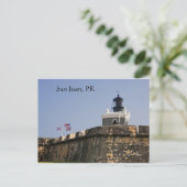 Briefkaart van de vuurtoren van San Juan (Staand voorkant)