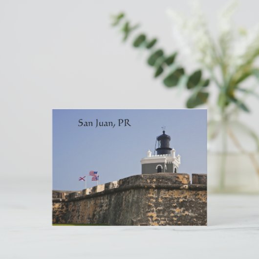 Briefkaart van de vuurtoren van San Juan (Staand voorkant)