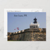 Briefkaart van de vuurtoren van San Juan (Voorkant / Achterkant)