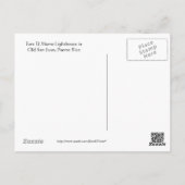 Briefkaart van de vuurtoren van San Juan (Achterkant)