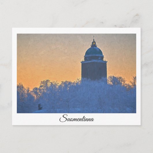 Briefkaart van de vuurtoren van Suomenlinna (Voorkant)
