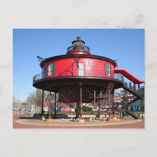 Briefkaart van de vuurtoren van zeven voetgangers (Voorkant)