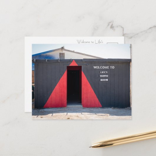 Briefkaart van de wachtkamer van het leven (Voorkant / Achterkant in situ)