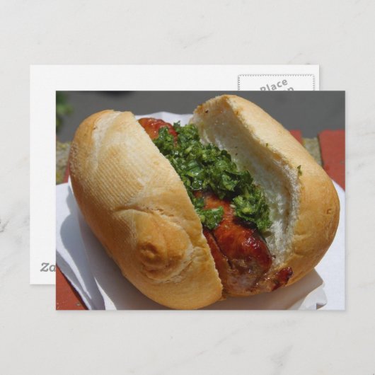 Briefkaart van de warme hond (Voorkant / Achterkant)