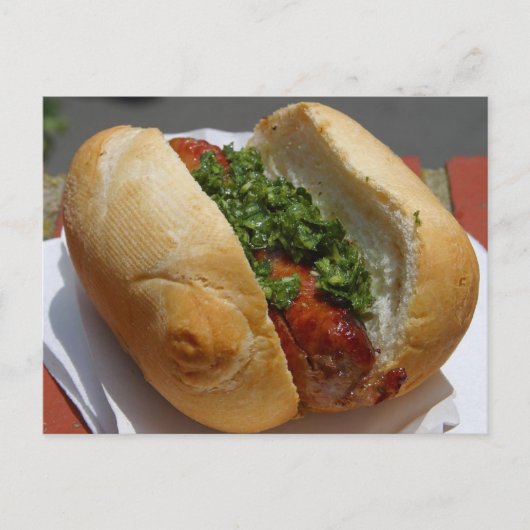 Briefkaart van de warme hond (Voorkant)