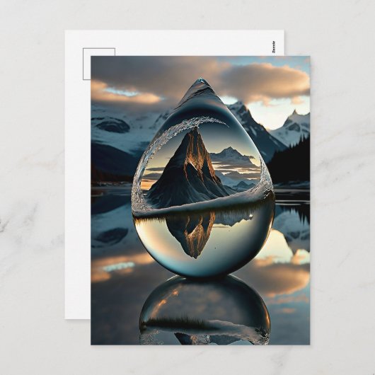 Briefkaart van de waterdruppelaar, bevroren (Voorkant / Achterkant)