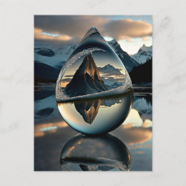 Briefkaart van de waterdruppelaar, bevroren