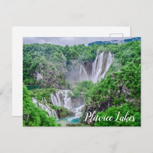 Briefkaart van de waterval van de plitandermeren (Voorkant / Achterkant)