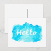 briefkaart van de waterverf - blauwgroen, turkooiz (Voorkant / Achterkant)