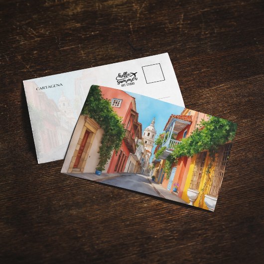 Briefkaart van de Waterverf van Cartagena-Colombia