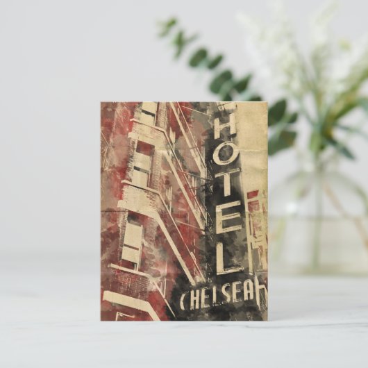 Briefkaart van de Waterverf van het Hotel van (Staand voorkant)