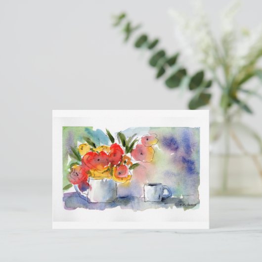 Briefkaart van de Waterverf van het leven (Staand voorkant)