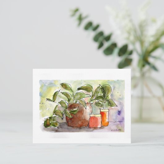 Briefkaart van de Waterverf van het leven (Staand voorkant)