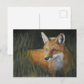 Briefkaart van de wayward Red Fox Animal Art (Voorkant / Achterkant)