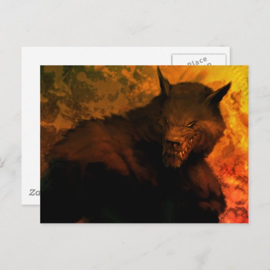 Briefkaart van de weerwolf (Voorkant / Achterkant)