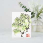 Briefkaart van de weide wilde bomen (Staand voorkant)